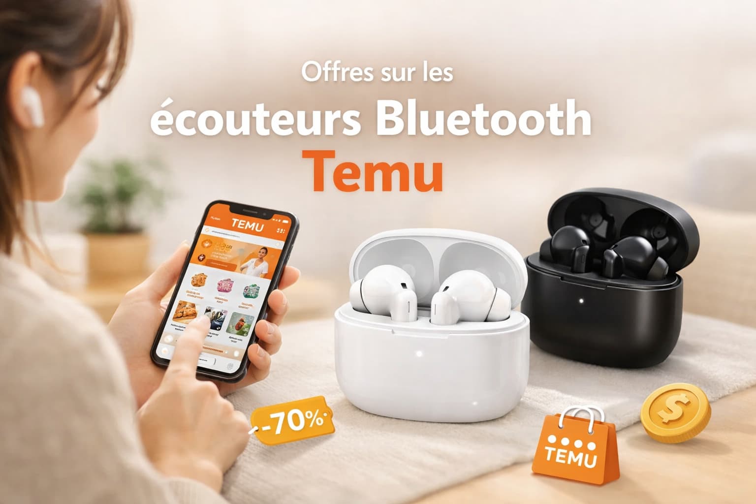 Offres sur les écouteurs Bluetooth Temu à ne pas manquer